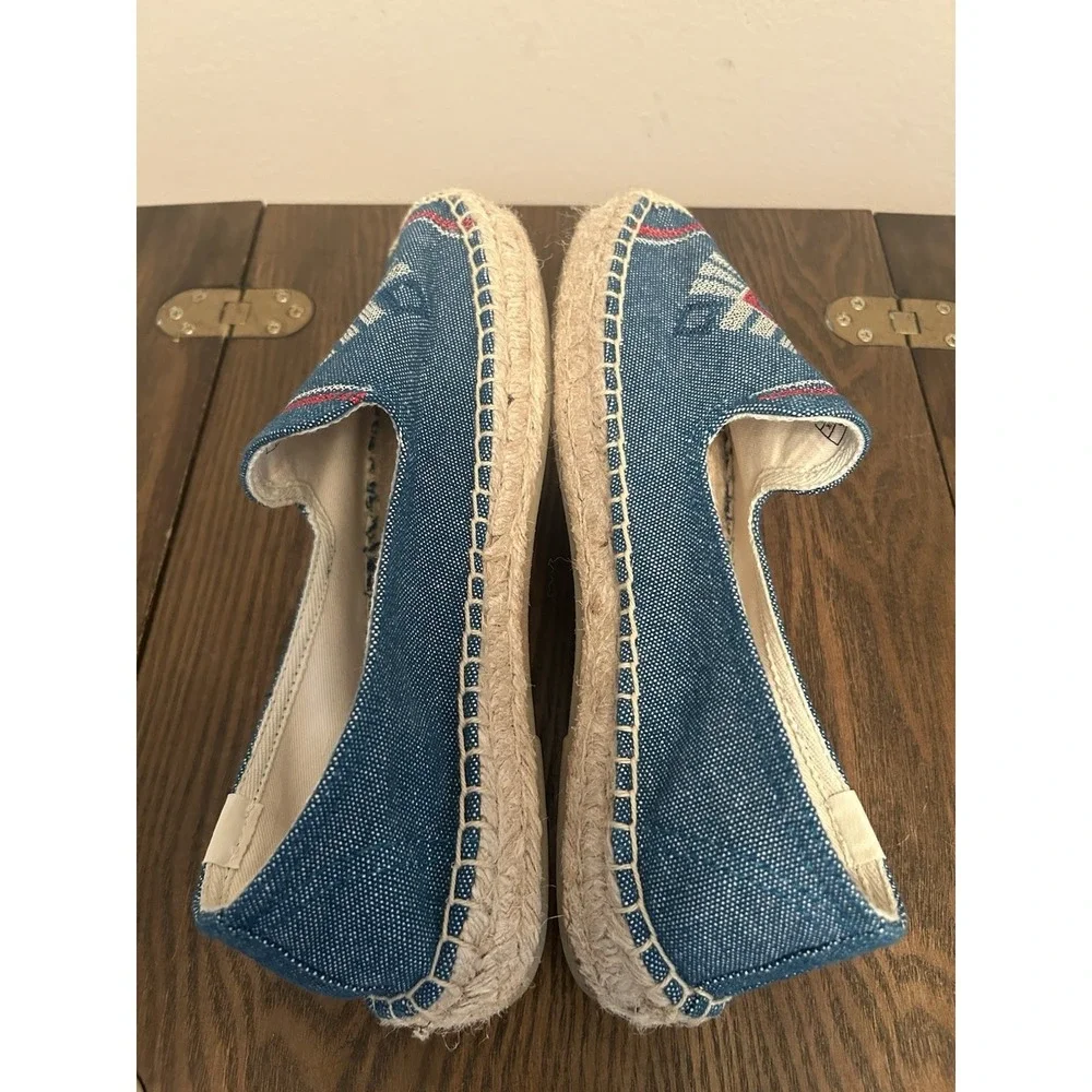 Soludos espadrilles blue canvas shoes Southwestern embroidered Size 8.5‎ Women's